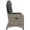 Recliner Stol med Kudde Grå Poly Rattan vidaXL 56 x 66 x 95 cm – miniatyr 6