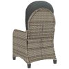 Recliner Stol med Kudde Grå Poly Rattan vidaXL 56 x 66 x 95 cm – miniatyr 7