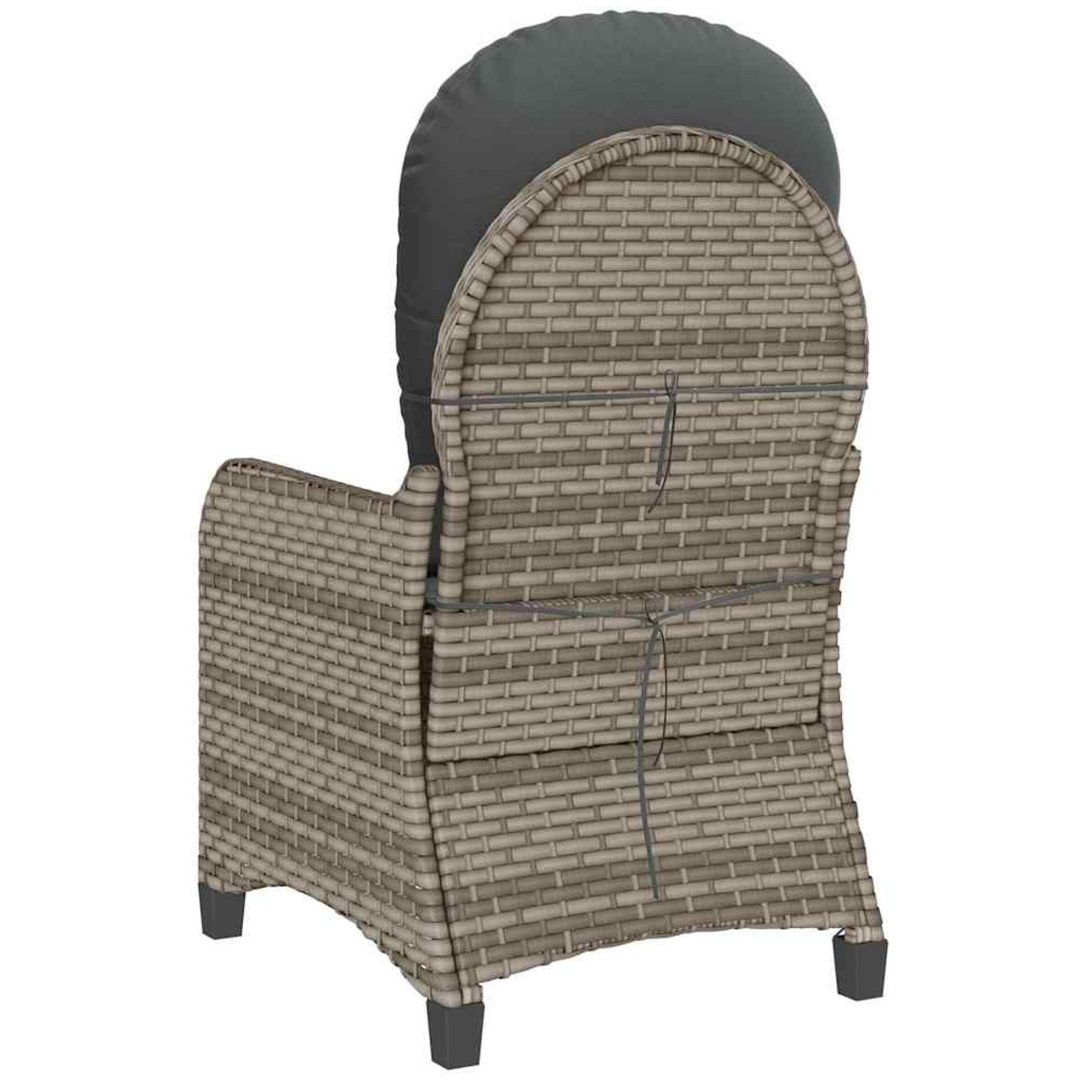Recliner Stol med Kudde Grå Poly Rattan vidaXL 56 x 66 x 95 cm – bild 7