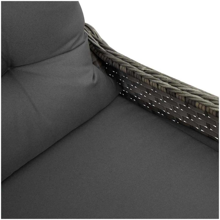 Recliner Stol med Kudde Grå Poly Rattan vidaXL 56 x 66 x 95 cm – bild 8