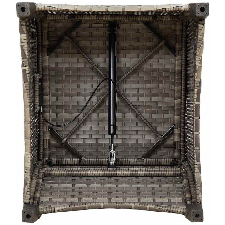 Recliner Stol med Kudde Grå Poly Rattan vidaXL 56 x 66 x 95 cm – bild 9