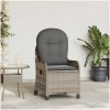 Recliner Stol med Kudde Grå Poly Rattan vidaXL 56 x 66 x 95 cm – miniatyr 1