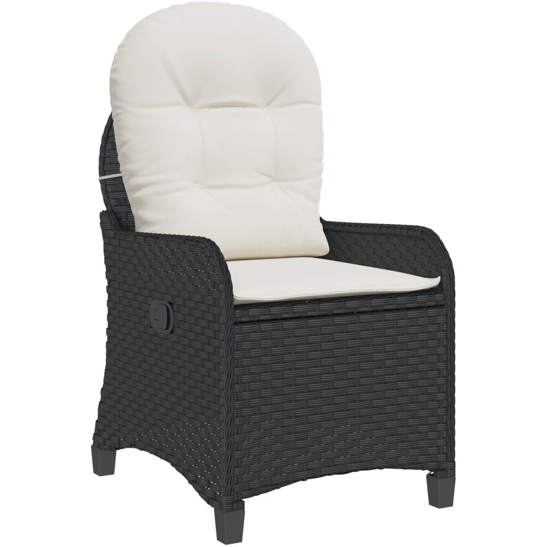 Recliner Stol med Kudde Svart Poly Rattan vidaXL 56 x 66 x 95 cm – bild 2