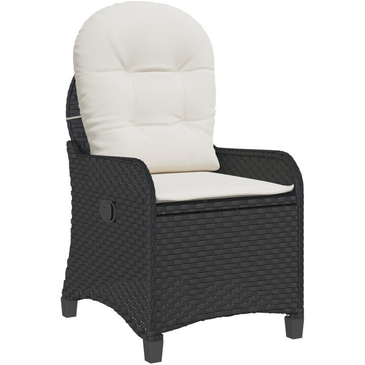 Recliner Stol med Kudde Svart Poly Rattan vidaXL 56 x 66 x 95 cm – bild 2