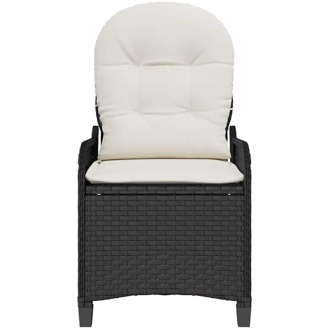 Recliner Stol med Kudde Svart Poly Rattan vidaXL 56 x 66 x 95 cm – bild 5