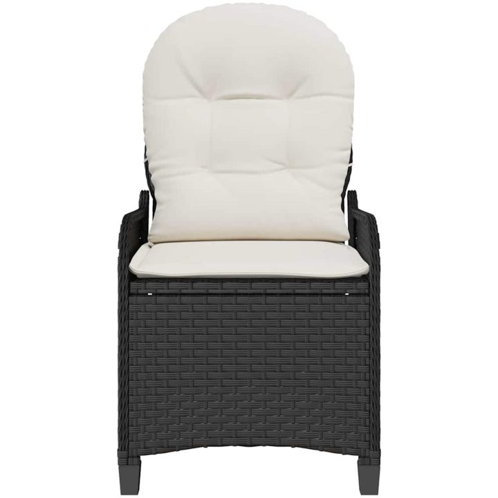 Recliner Stol med Kudde Svart Poly Rattan vidaXL 56 x 66 x 95 cm – bild 5