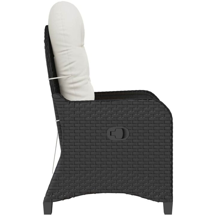 Recliner Stol med Kudde Svart Poly Rattan vidaXL 56 x 66 x 95 cm – bild 6