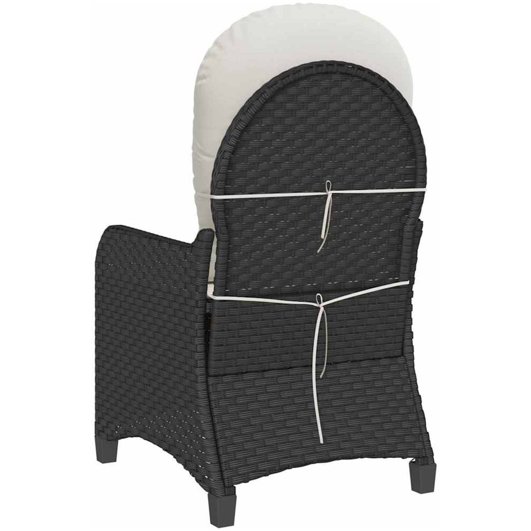 Recliner Stol med Kudde Svart Poly Rattan vidaXL 56 x 66 x 95 cm – bild 7
