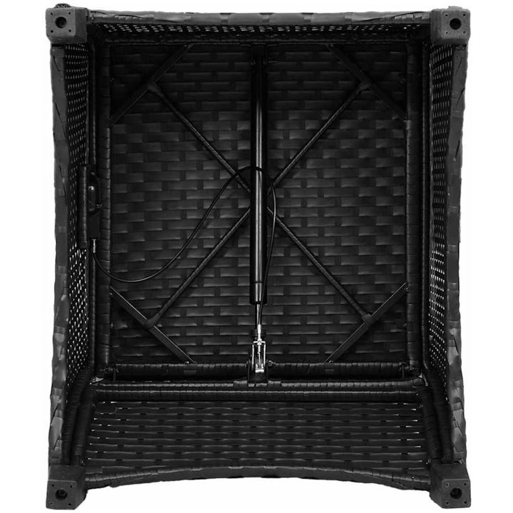 Recliner Stol med Kudde Svart Poly Rattan vidaXL 56 x 66 x 95 cm – bild 9