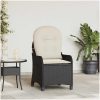 Recliner Stol med Kudde Svart Poly Rattan vidaXL 56 x 66 x 95 cm – miniatyr 1