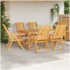 Reclinerande trädgårdstolar 6 st Massiv teak vidaXL Standard – miniatyr 3