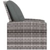 Reclinerstol för trädgården med dynor grå konstrotting vidaXL – miniatyr 4