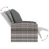 Reclinerstol för trädgården med dynor grå konstrotting vidaXL – miniatyr 6