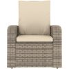 Reclinerstol for trädgården med dynor ljusbrun konstrotting vidaXL – miniatyr 3