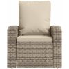 Reclinerstol for trädgården med dynor ljusbrun konstrotting vidaXL – miniatyr 4