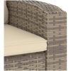 Reclinerstol for trädgården med dynor ljusbrun konstrotting vidaXL – miniatyr 9
