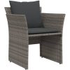 Reclinerstol för trädgården med fotpall grå konstrotting vidaXL – miniatyr 4