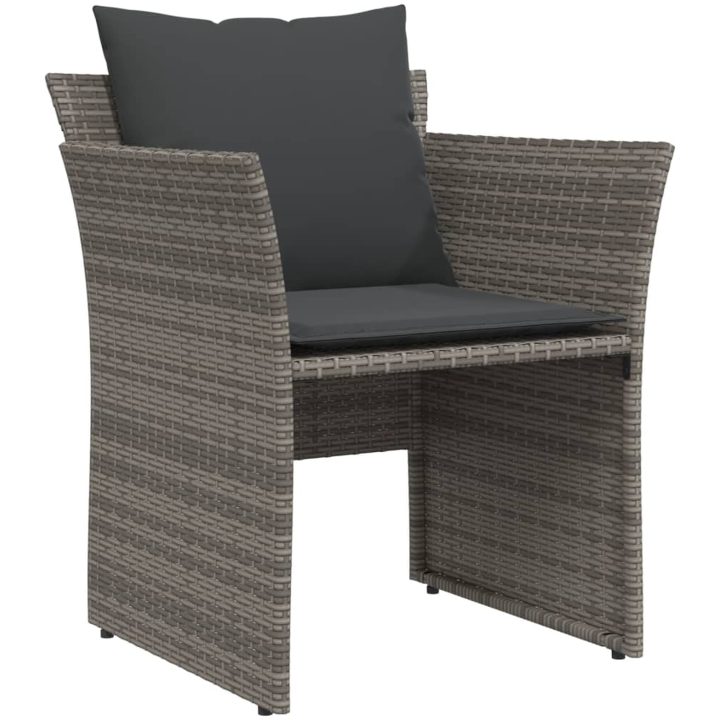 Reclinerstol för trädgården med fotpall grå konstrotting vidaXL – bild 4