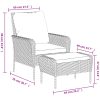 Reclinerstol for trädgården med fotpall ljusbrun konstrotting vidaXL – miniatyr 11