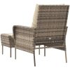 Reclinerstol for trädgården med fotpall ljusbrun konstrotting vidaXL – miniatyr 5