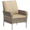 Reclinerstol for trädgården med fotpall ljusbrun konstrotting vidaXL – miniatyr 6