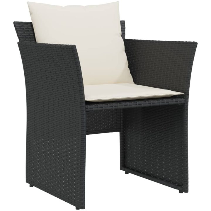 Reclinerstol för trädgården med fotpall svart konstrotting vidaXL – bild 4