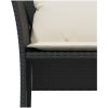 Reclinerstol för trädgården med fotpall svart konstrotting vidaXL – miniatyr 9