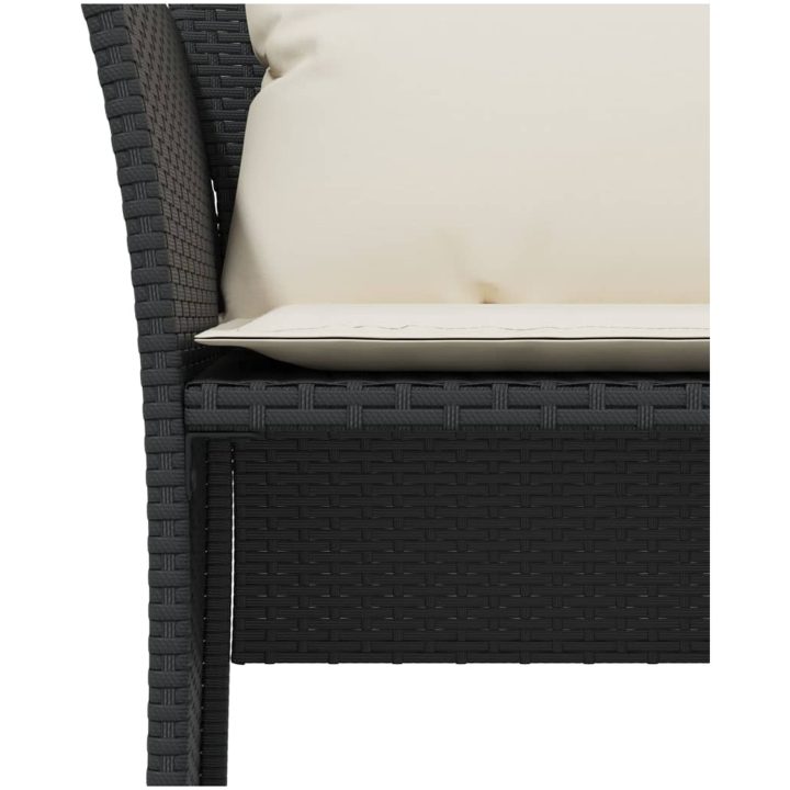 Reclinerstol för trädgården med fotpall svart konstrotting vidaXL – bild 9