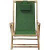 Reclinerstol grön bambu och tyg vidaXL – miniatyr 2