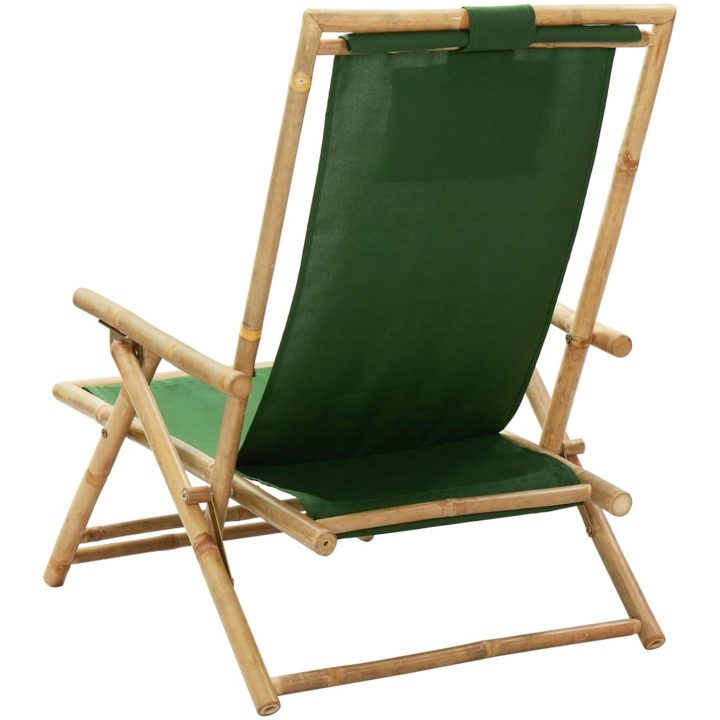 Reclinerstol grön bambu och tyg vidaXL – bild 4