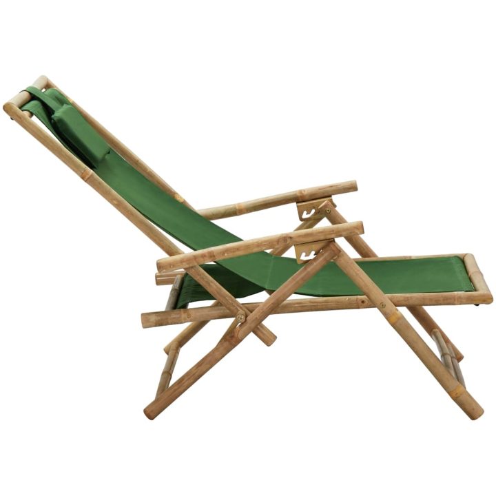 Reclinerstol grön bambu och tyg vidaXL – bild 5
