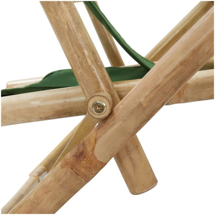 Reclinerstol grön bambu och tyg vidaXL – bild 6