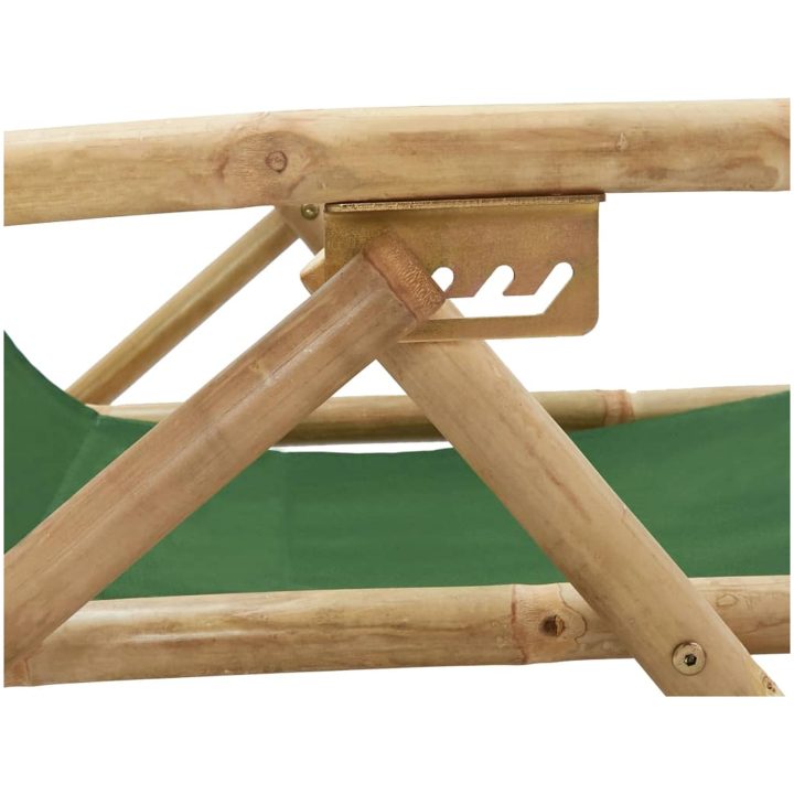 Reclinerstol grön bambu och tyg vidaXL – bild 7