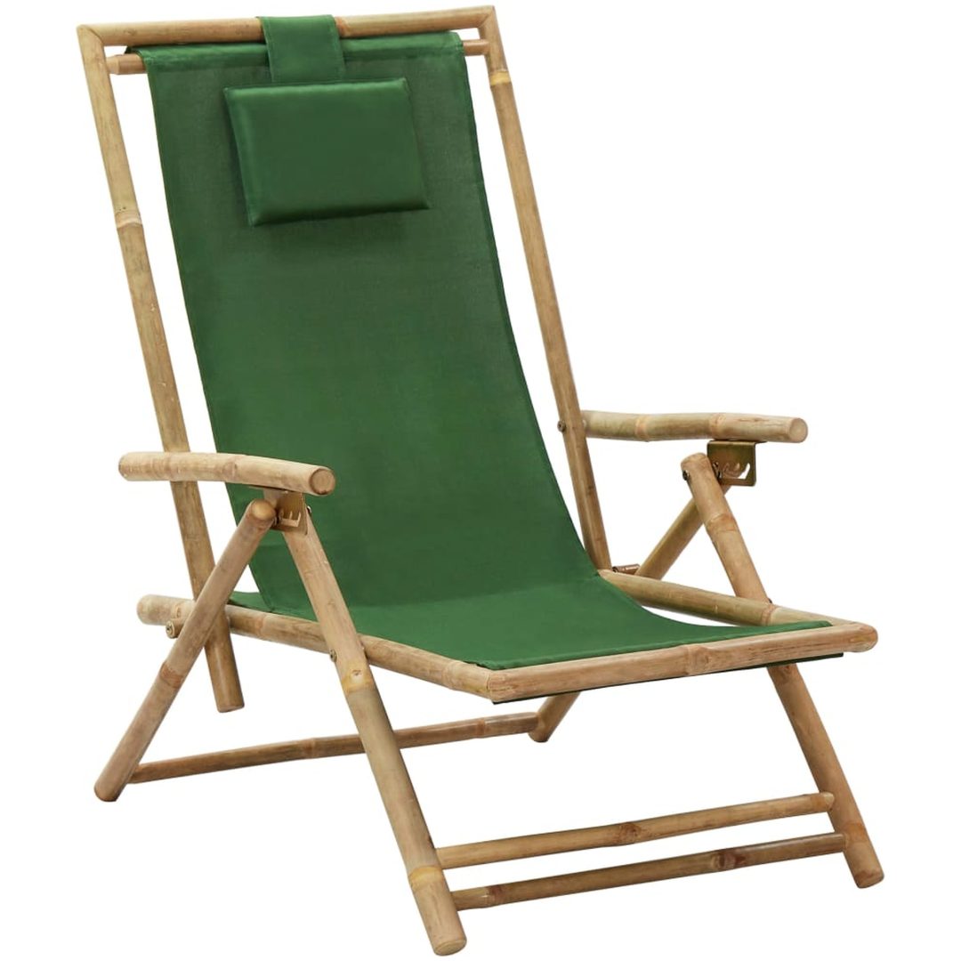 Reclinerstol grön bambu och tyg vidaXL