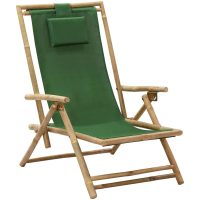 Reclinerstol grön bambu och tyg vidaXL