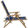 Reclinerstol marinblå bambu och tyg vidaXL – miniatyr 3