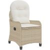 Reclinerstol med Kudde Beige Poly Rattan vidaXL 56 x 66 x 95 cm – miniatyr 2
