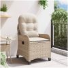 Reclinerstol med Kudde Beige Poly Rattan vidaXL 56 x 66 x 95 cm – miniatyr 3