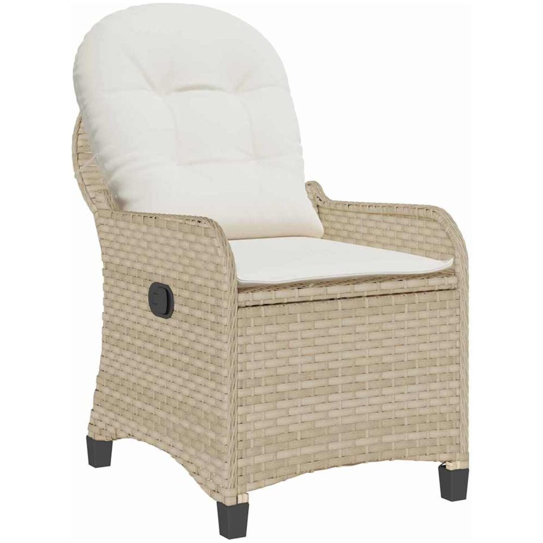 Reclinerstol med Kudde Beige Poly Rattan vidaXL 56 x 66 x 95 cm – bild 4