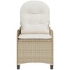 Reclinerstol med Kudde Beige Poly Rattan vidaXL 56 x 66 x 95 cm – miniatyr 5