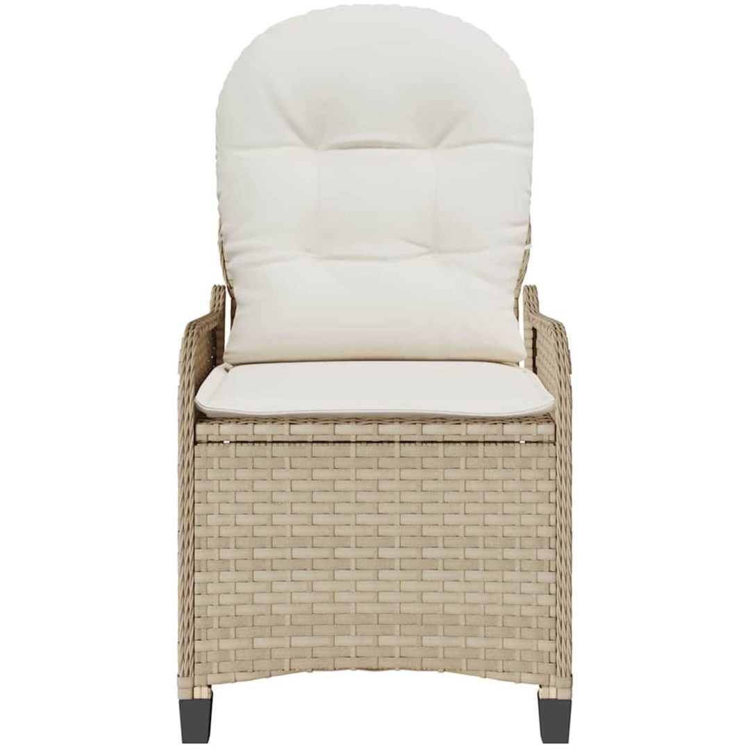 Reclinerstol med Kudde Beige Poly Rattan vidaXL 56 x 66 x 95 cm – bild 5