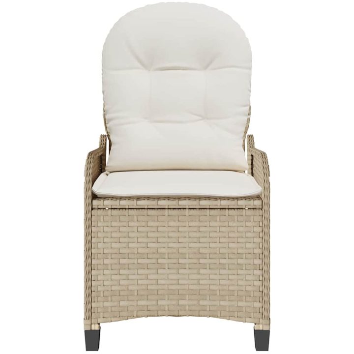 Reclinerstol med Kudde Beige Poly Rattan vidaXL 56 x 66 x 95 cm – bild 5