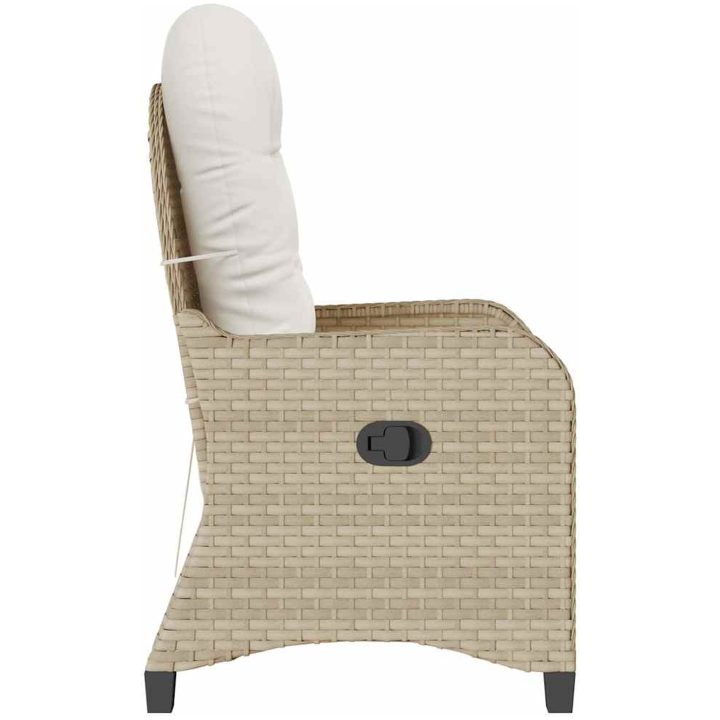 Reclinerstol med Kudde Beige Poly Rattan vidaXL 56 x 66 x 95 cm – bild 6