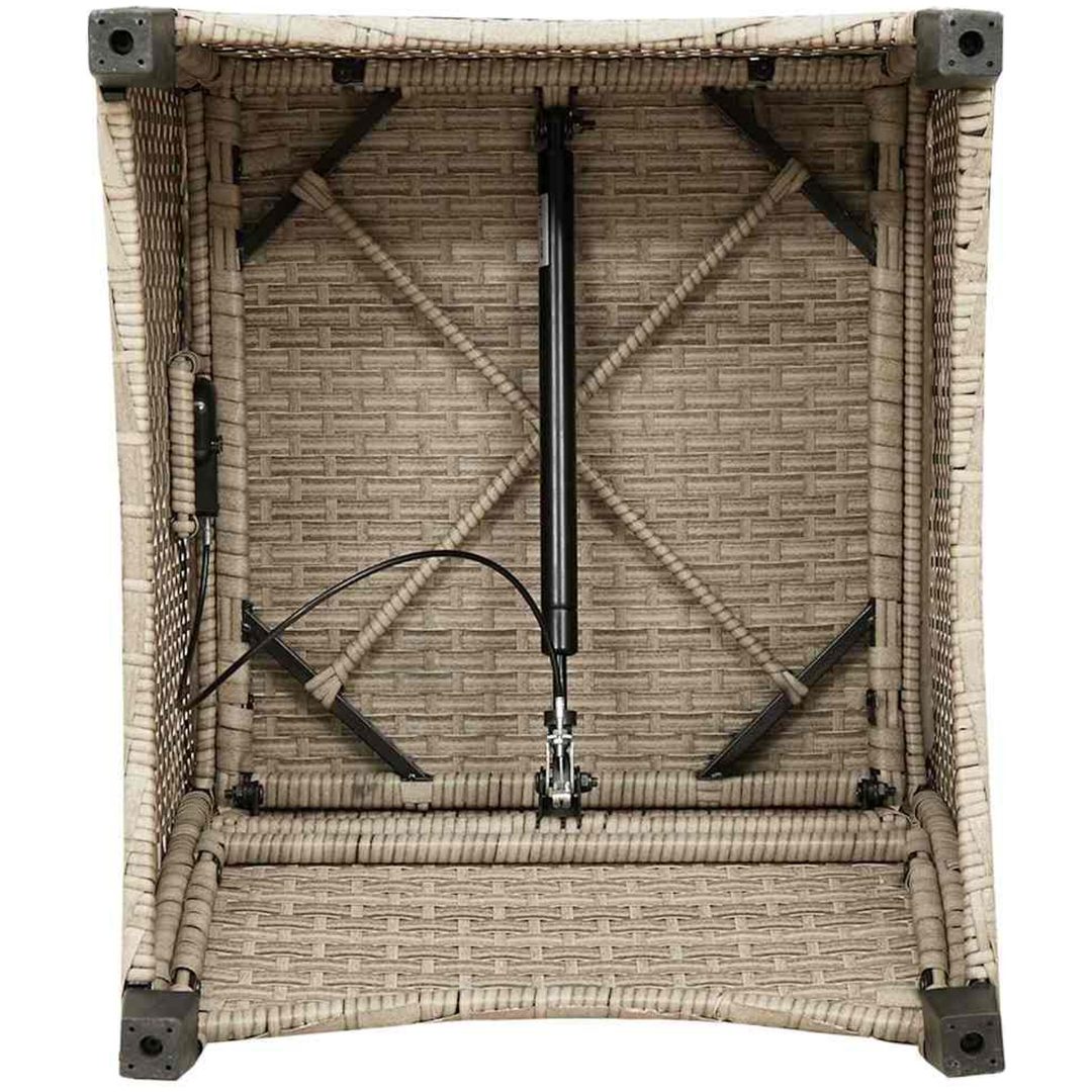 Reclinerstol med Kudde Beige Poly Rattan vidaXL 56 x 66 x 95 cm – bild 9