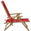 Reclinerstol röd bambu och tyg vidaXL – miniatyr 3