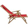 Reclinerstol röd bambu och tyg vidaXL – miniatyr 4