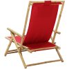 Reclinerstol röd bambu och tyg vidaXL – miniatyr 5