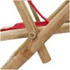 Reclinerstol röd bambu och tyg vidaXL – miniatyr 6