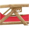 Reclinerstol röd bambu och tyg vidaXL – miniatyr 7