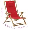 Reclinerstol röd bambu och tyg vidaXL – miniatyr 8